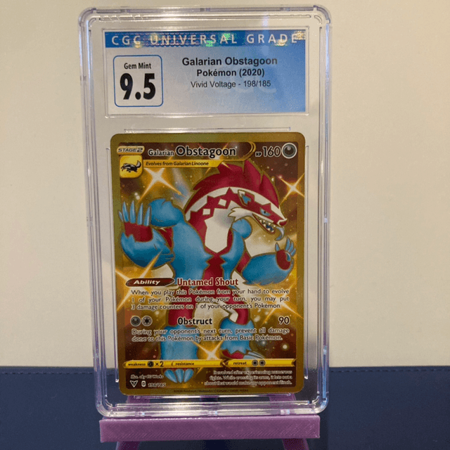 Pokemon CGC 9.5 - Galarian Obstagoon - Vivid Voltage - 198/185